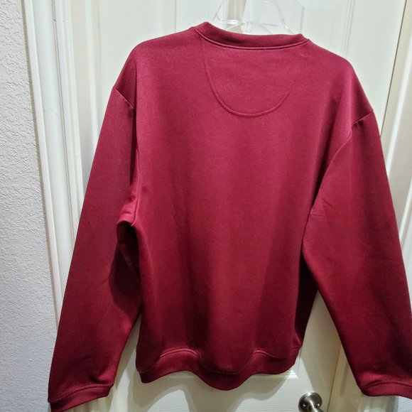Men's Bolle Golf Maroon V-Neck Long Sleeve Warm Pullover Shirt, Medium - Picture 3 of 7